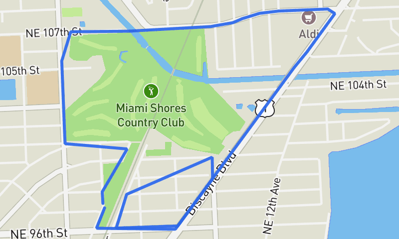 Miami shore country club route map